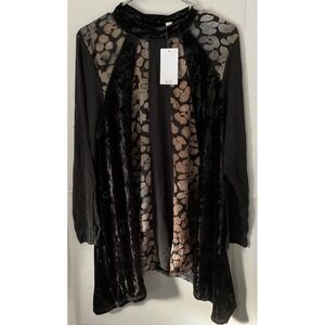 Logo by Lori Goldstein Opal Tunic Top Size L velvet black